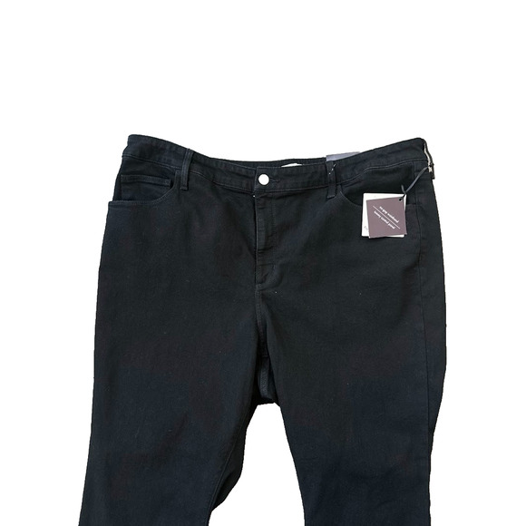 Ava & Viv Womens Jeans Plus 24 High Rise Relaxed Flared Stretch Denim Black - Picture 3 of 11